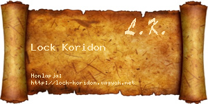 Lock Koridon névjegykártya